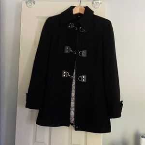 Calvin Klein Black Wool Coat